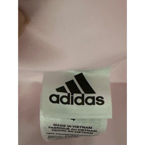 Adidas Tracksuit Set Size 4 Pink White Stripe Zip Up Jacket Pants Kids - Picture 6 of 12